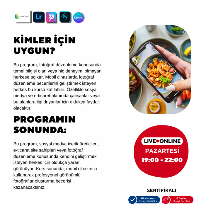 Sosyal medya ve e-ticaret için mobilden fotoğraf düzenleme  -Online