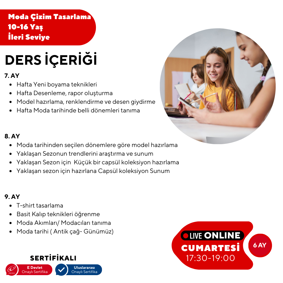 Fashion Design and Drawing (10-16 Years Old) - Advanced Level