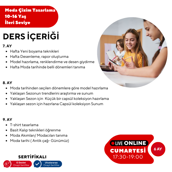 Fashion Design and Drawing (10-16 Years Old) - Advanced Level