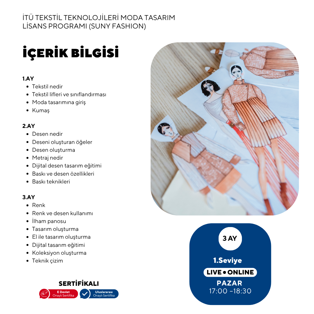 İTÜ Tekstil Teknolojileri ve Moda Tasarım Lisans Programı (Suny Fashion) Hazırlık Eğitimi -Online