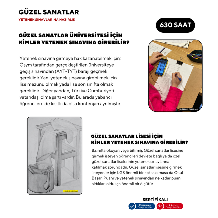 Fine Arts Preparation 630 Hours - Face to Face