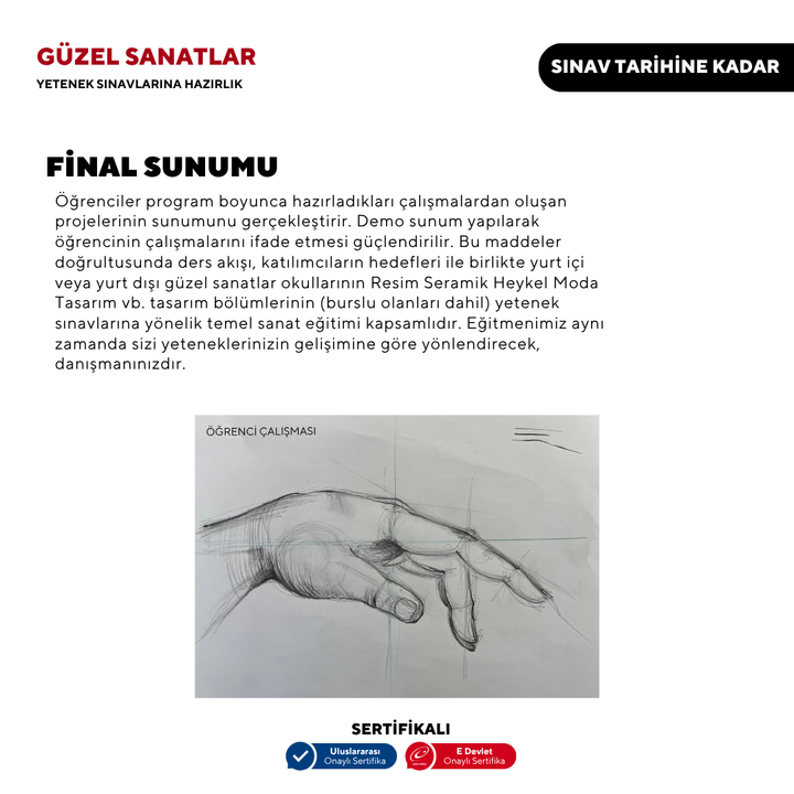 Güzel Sanat Okullarına Giriş için Yetenek Sınavlarına Hazırlık