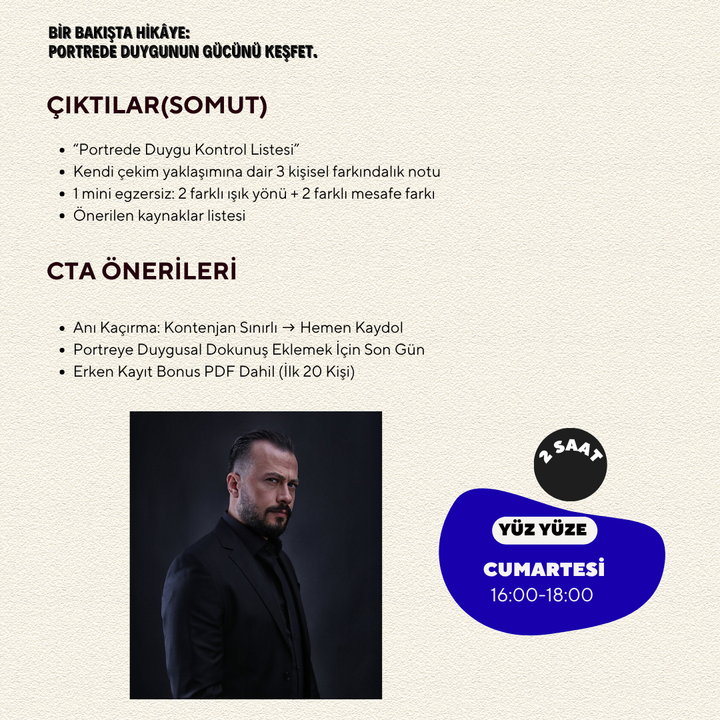 Portre Çekim İncelikleri ve Söyleşi Workshop