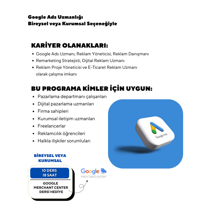 Google Ads Uzmanlığı - Özel Ders Online