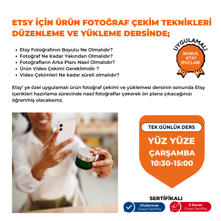 ETSY 'ye Özel Ürün Fotoğraf Çekim Teknikleri Düzenleme ve Yükleme