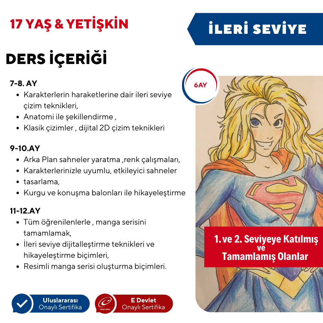 Manga Drawing and Anime Preparation (Advanced Level) (Ages 17 and Adults)