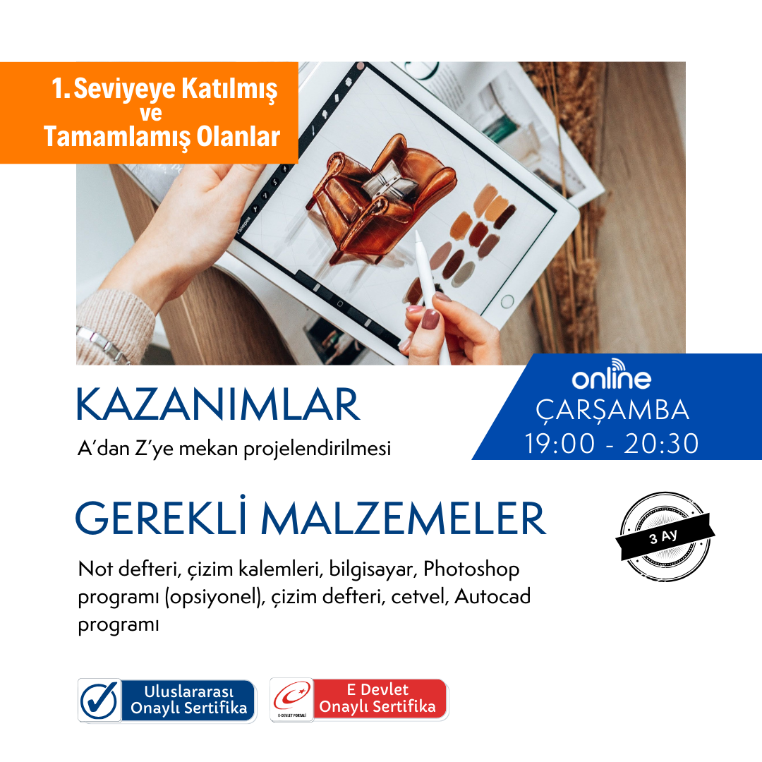 İç Mekan Tasarımı ve Dekorasyonu  (Orta Seviye)