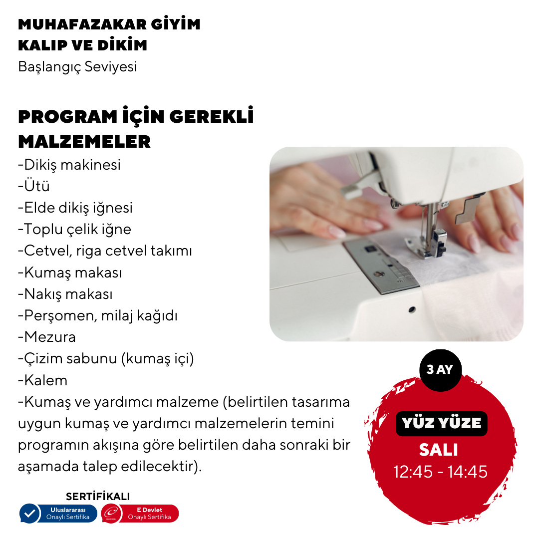 Conservative Clothing, Pattern and Sewing - Beginner Level