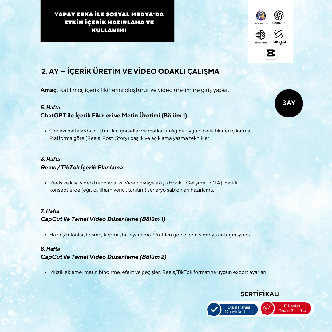 Preparing and Using Effective Content on Social Media with Artificial Intelligence (online) 