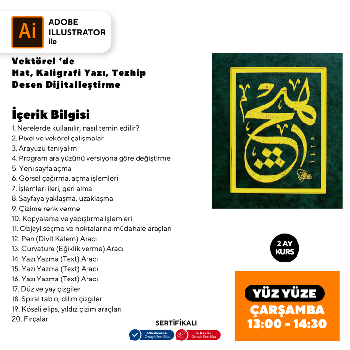 Calligraphy, Writing, Illumination, Pattern Digitization in Vektorel