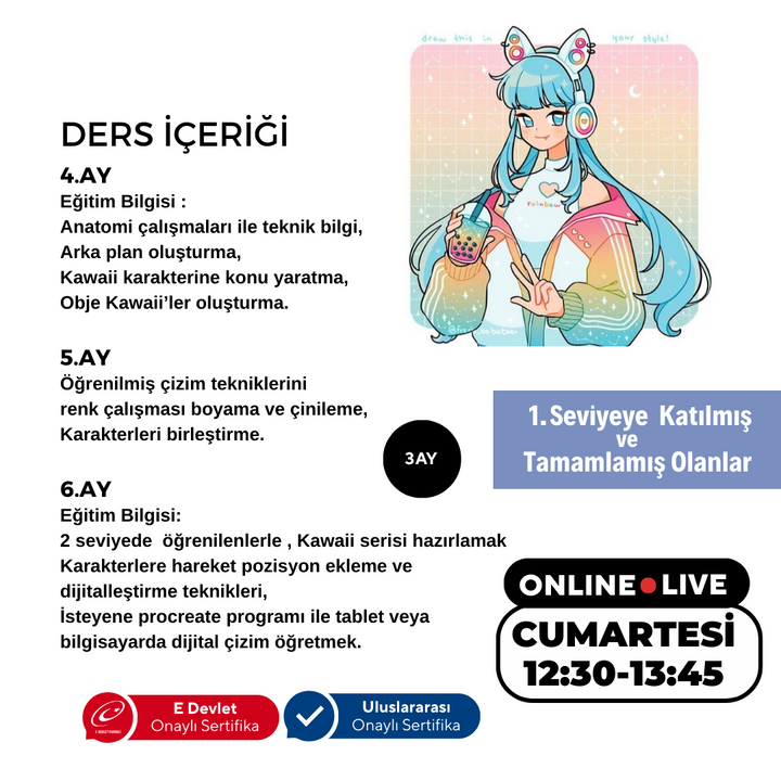 Kawaii Art Drawing Intermediate Level (8-12 Years Old)