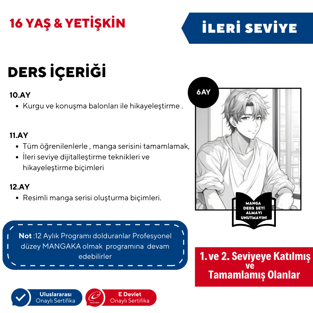 Manga Drawing and Anime Preparation (Advanced Level) - Face to Face (+ 16 and Adult)