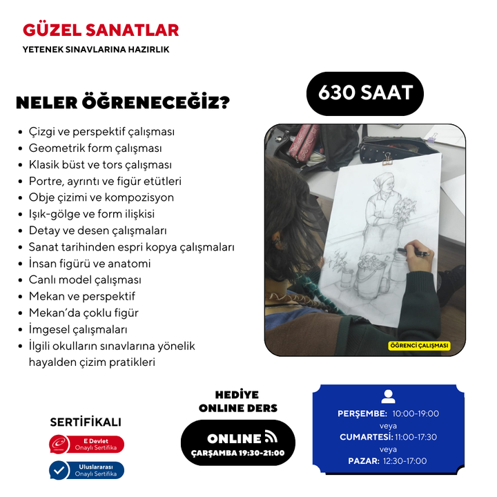 Fine Arts Preparation 630 Hours - Face to Face