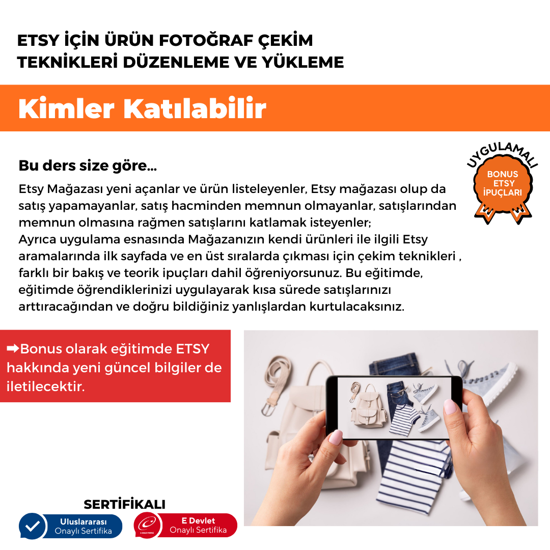 ETSY 'ye Özel Ürün Fotoğraf Çekim Teknikleri Düzenleme ve Yükleme