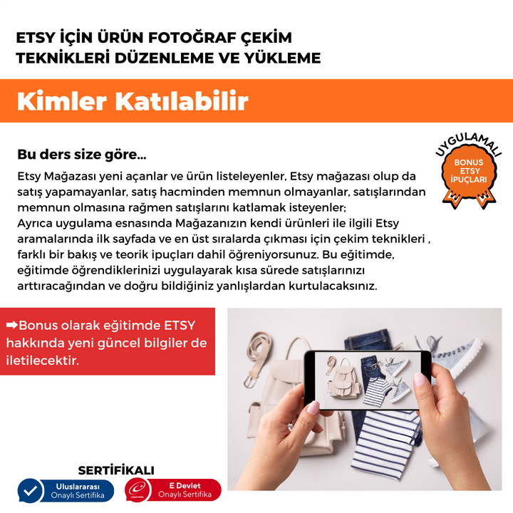 ETSY 'ye Özel Ürün Fotoğraf Çekim Teknikleri Düzenleme ve Yükleme