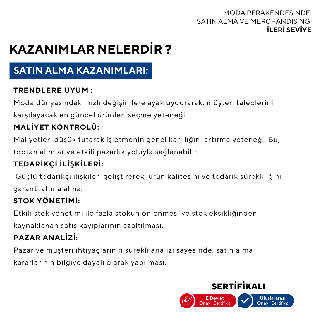 Fashion Retail Purchasing and Merchandising (Online)-Advanced Level 