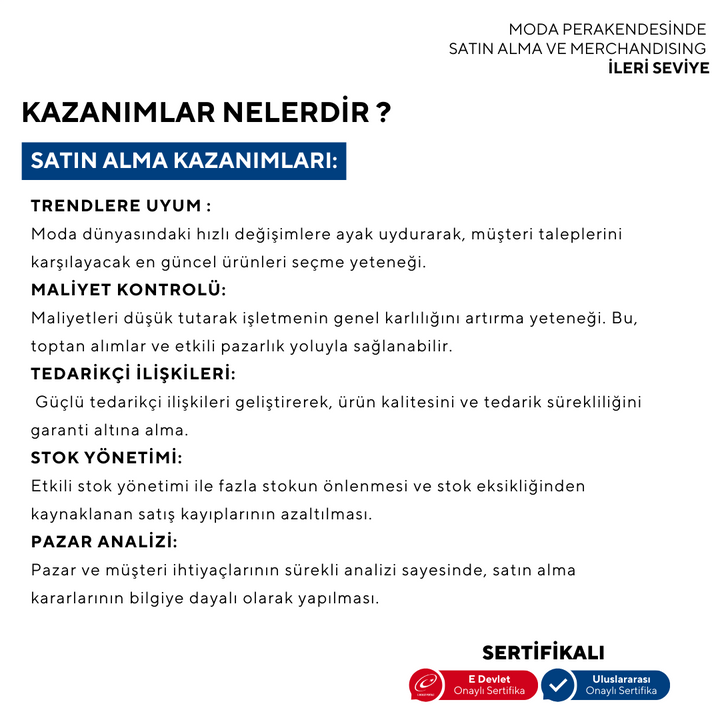 Fashion Retail Purchasing and Merchandising (Online)-Advanced Level 