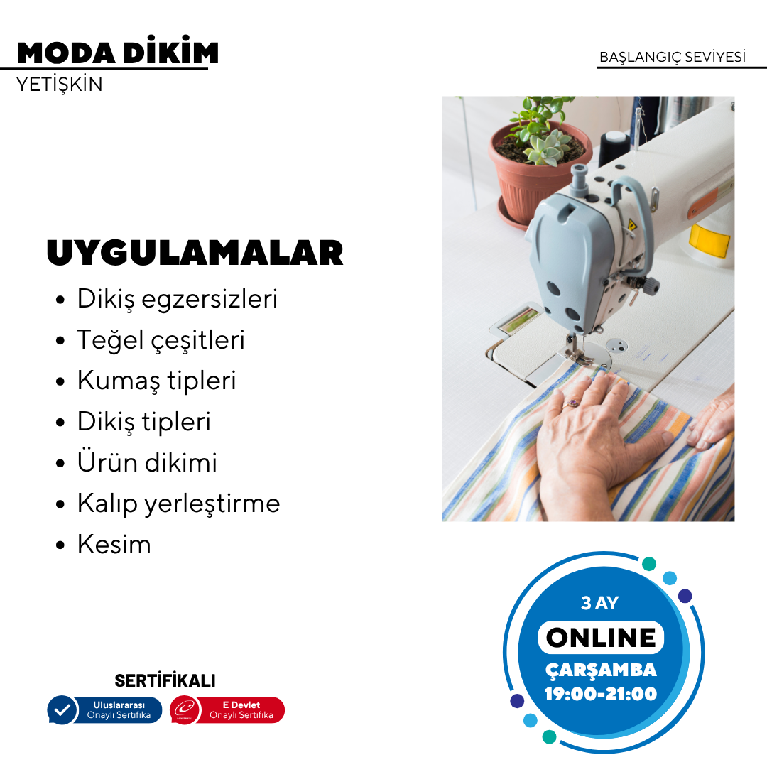 Fashion Sewing - (Beginner Level) - Online 