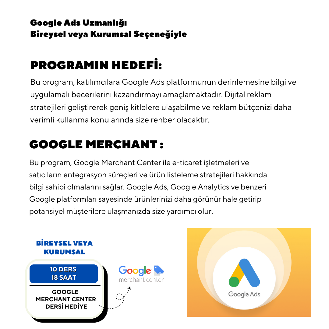 Google Ads Uzmanlığı - Özel Ders Online