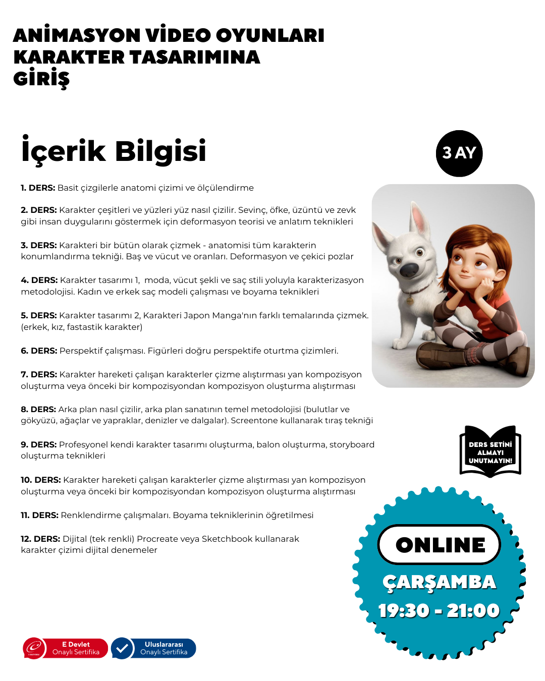 Introduction to Animation Character Design (15+ years old)