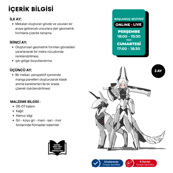 Mecha Manga Drawing Anime Preparation (10-16 Years Old)