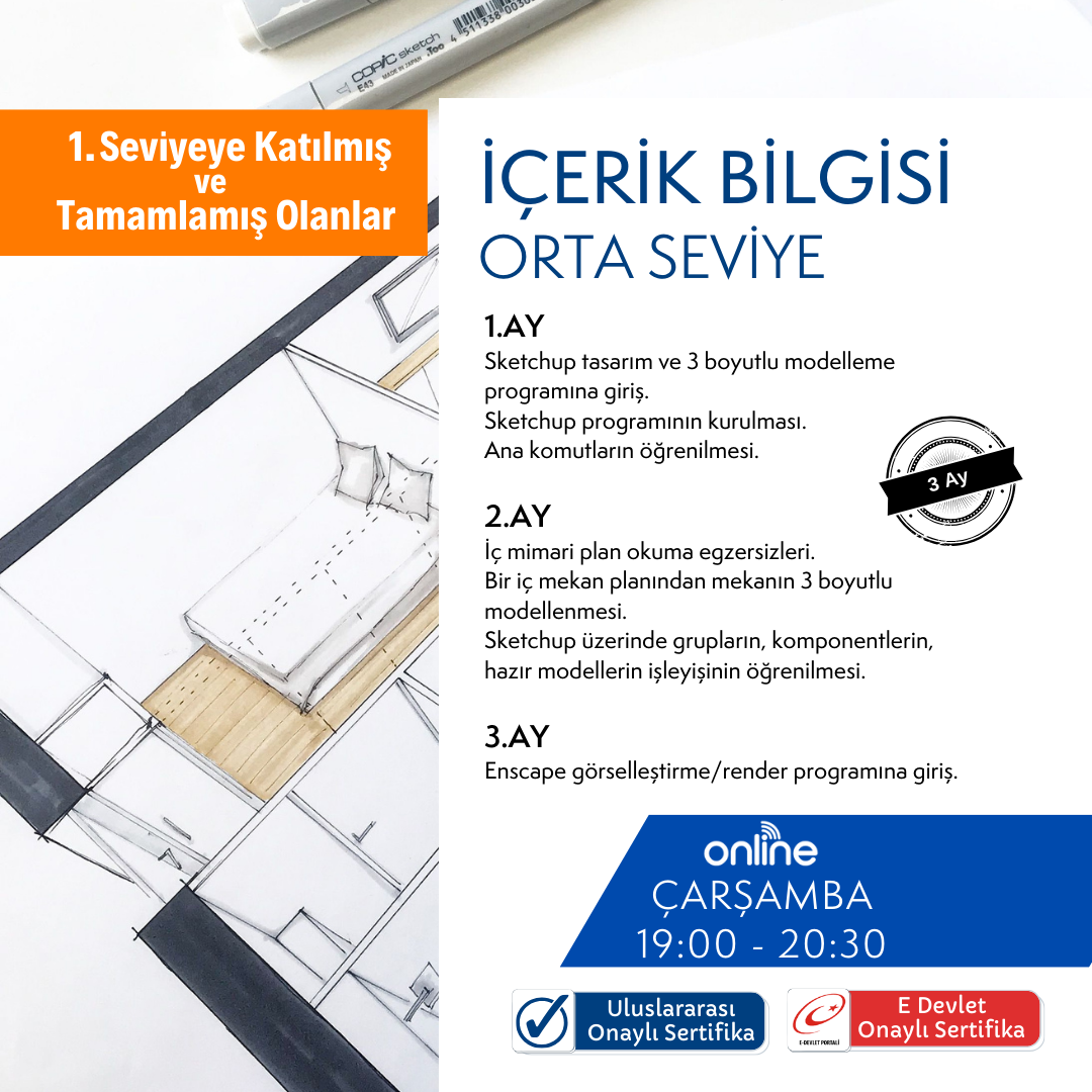 İç Mekan Tasarımı ve Dekorasyonu  (Orta Seviye)