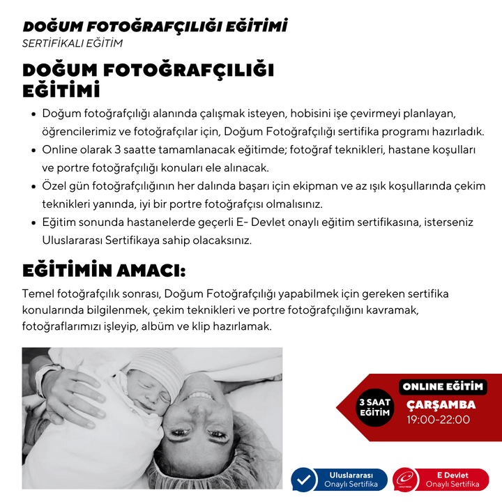 Profesyonel Doğum Fotoğrafcılığı-Online