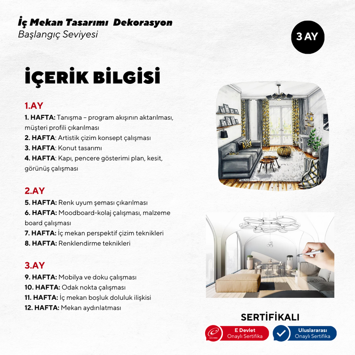 İç Mekan Tasarımı ve Dekorasyonu  (Temel Seviye)