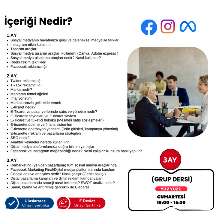 Sosyal Medya ve Dijital Pazarlama Profesyonel Uzmanlık - Yüz Yüze