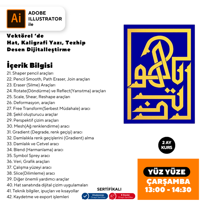 Calligraphy, Writing, Illumination, Pattern Digitization in Vektorel