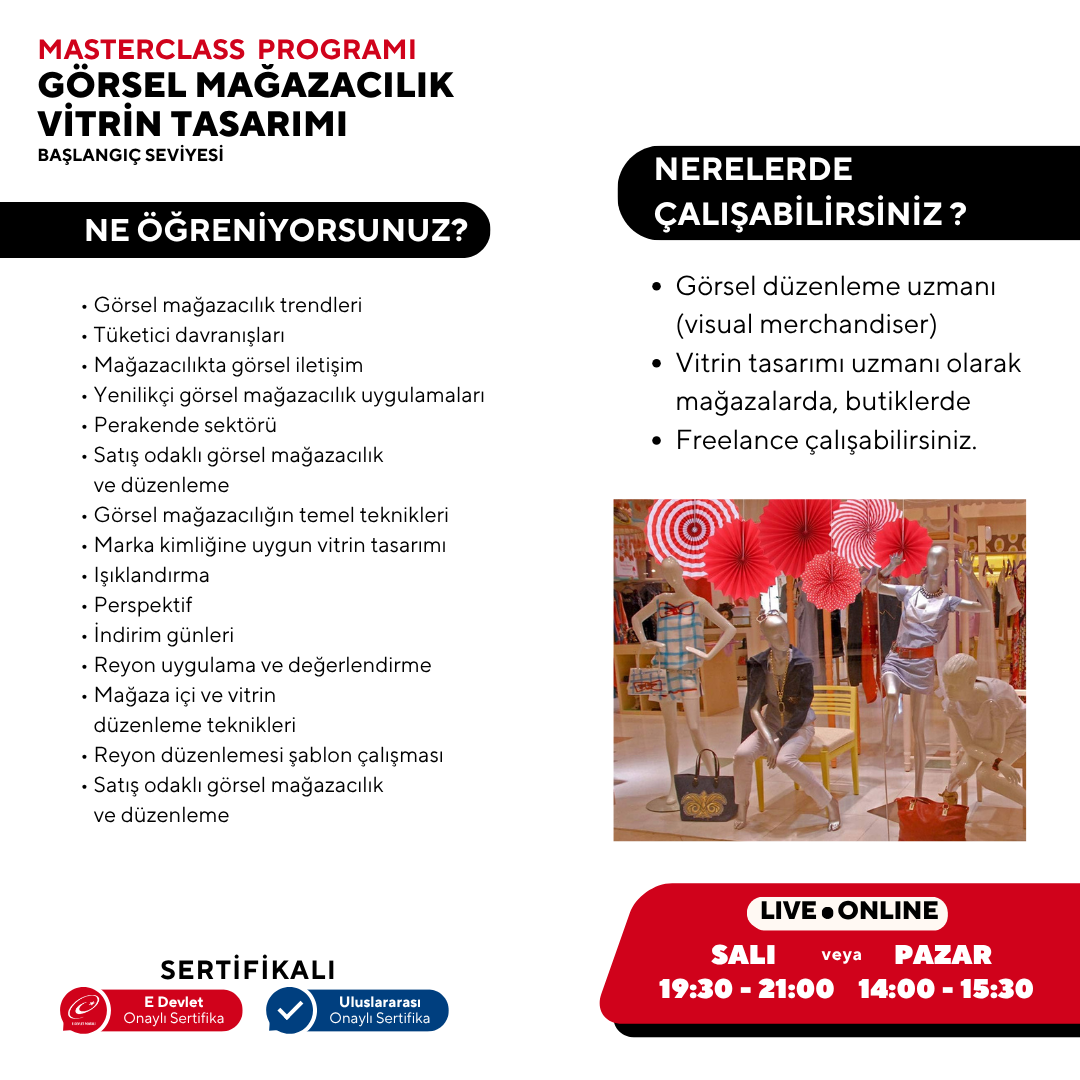Görsel Mağazacılık ve Vitrin Tasarımı  (Masterclass Eğitim Programı)