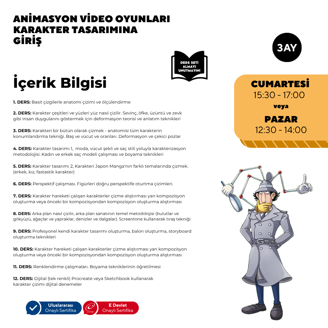 Introduction to Animation Character Design (15+ years old) - Face to Face