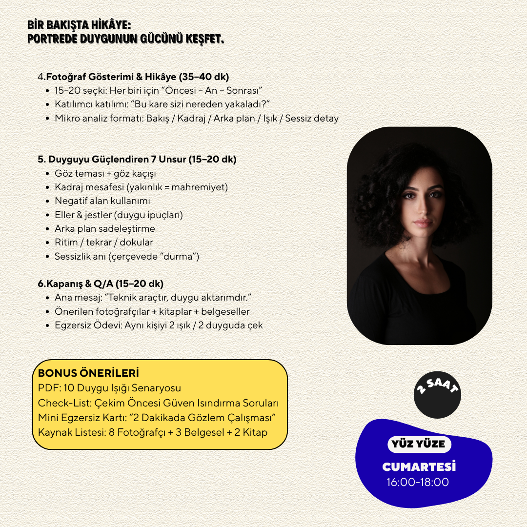 Portre Çekim İncelikleri ve Söyleşi Workshop