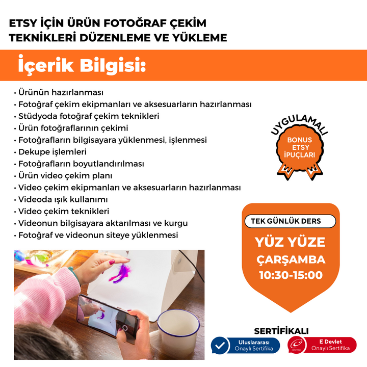 ETSY 'ye Özel Ürün Fotoğraf Çekim Teknikleri Düzenleme ve Yükleme