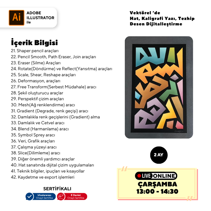 Calligraphy, Writing, Illumination, Pattern Digitization in Vector (Online)