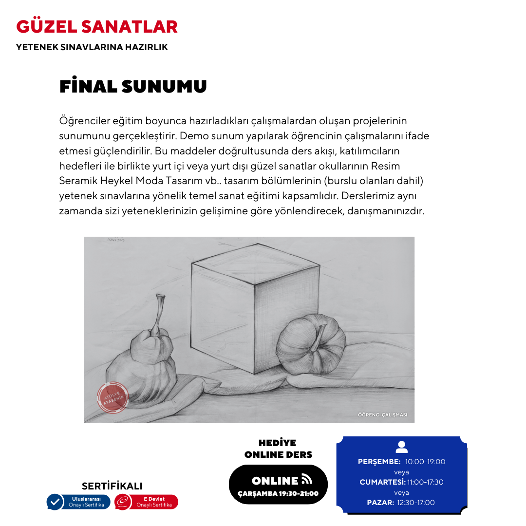 Fine Arts Preparation 630 Hours - Face to Face