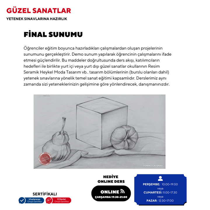 Fine Arts Preparation 630 Hours - Face to Face