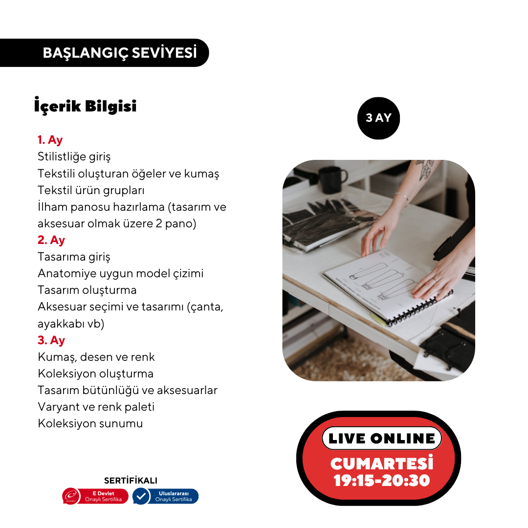 Fashion Garment Design Accessories Drawing and Pattern Development (Online)