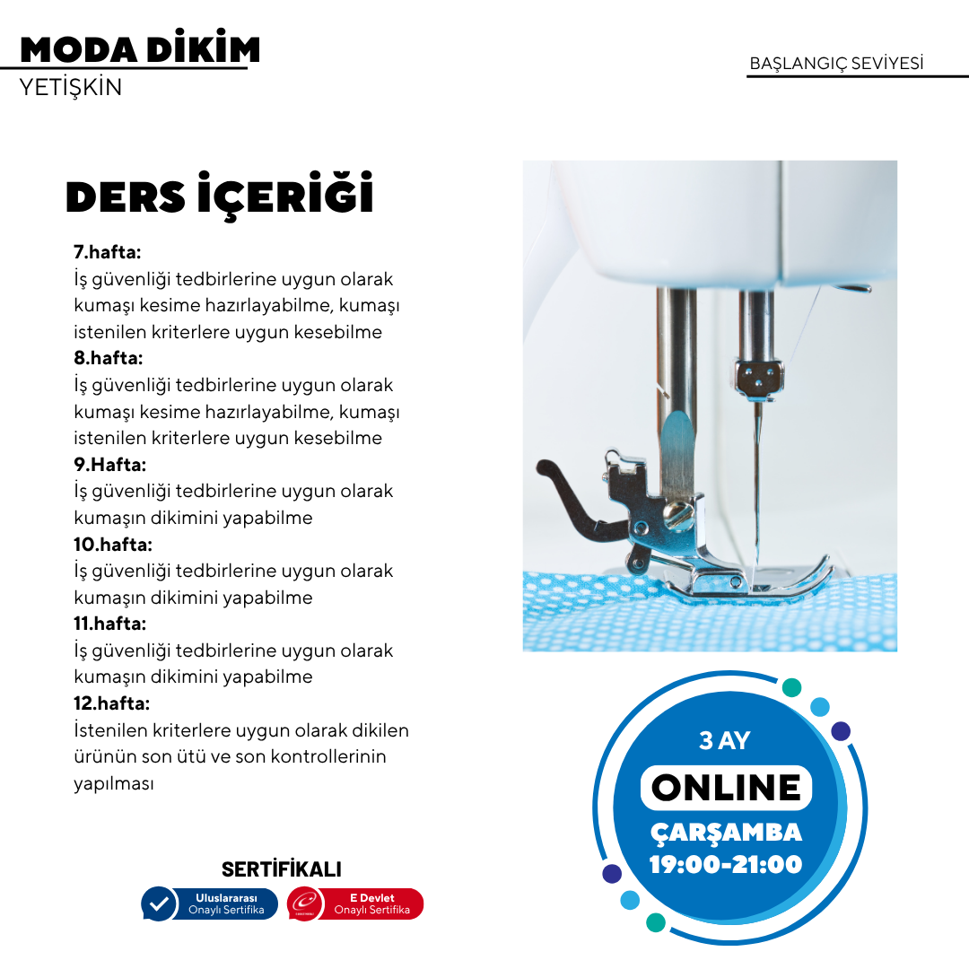 Fashion Sewing - (Beginner Level) - Online 