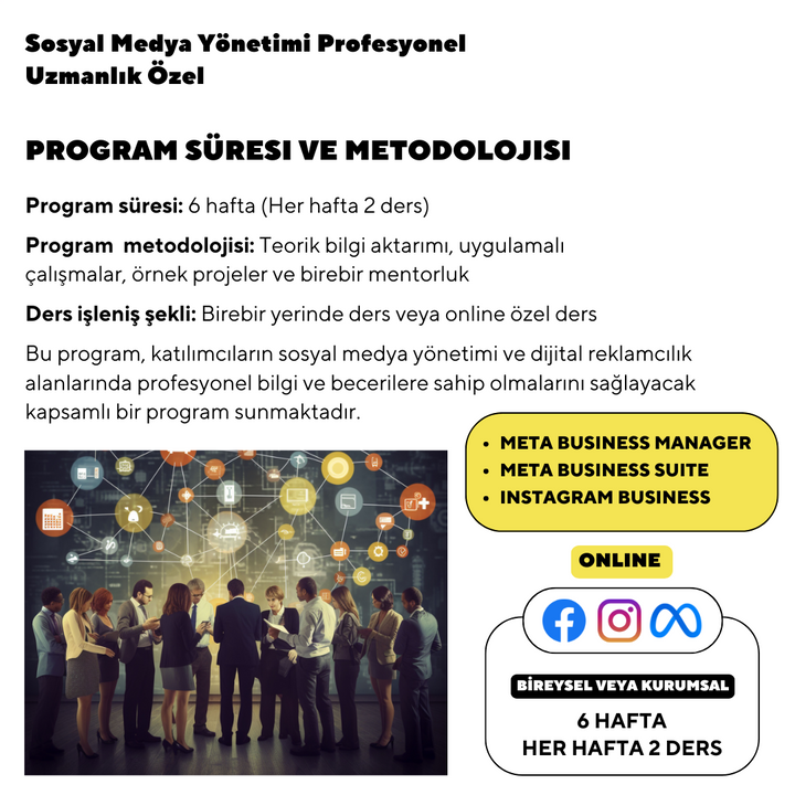 Sosyal Medya Yönetimi Profesyonel Uzmanlık Özel -Online Bire Bir