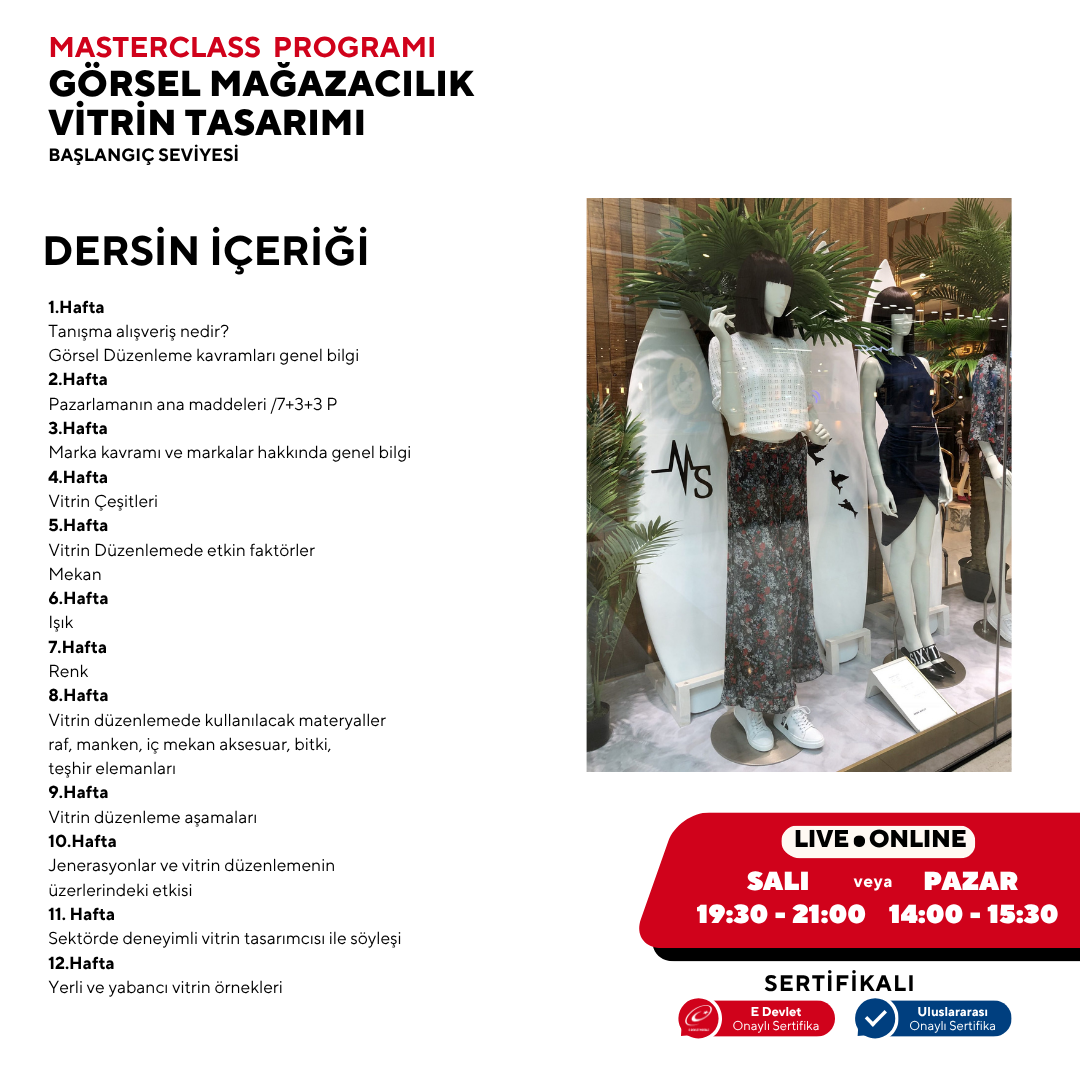 Görsel Mağazacılık ve Vitrin Tasarımı  (Masterclass Eğitim Programı)