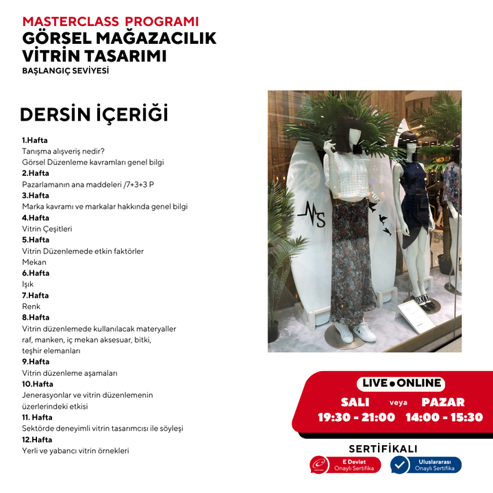 Görsel Mağazacılık ve Vitrin Tasarımı  (Masterclass Eğitim Programı)