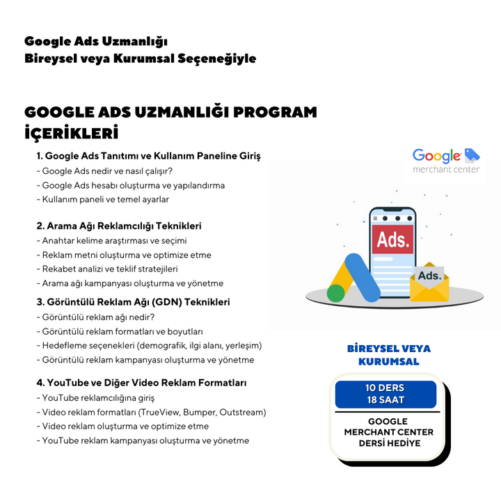 Google Ads Uzmanlığı - Özel Ders Online