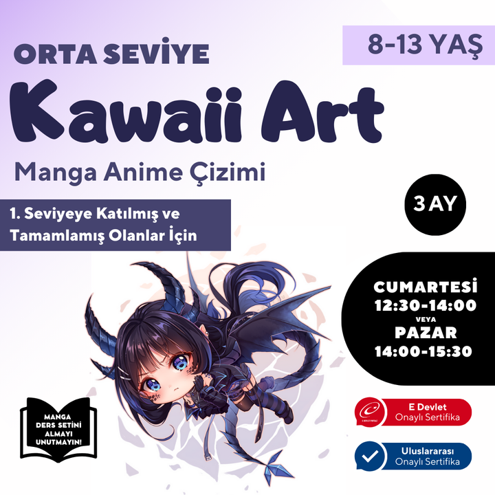 Kawaii Manga Çizim (8-13 Yaş)(Orta Seviye) - Yüz Yüze