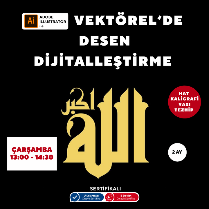 Calligraphy, Writing, Illumination, Pattern Digitization in Vektorel